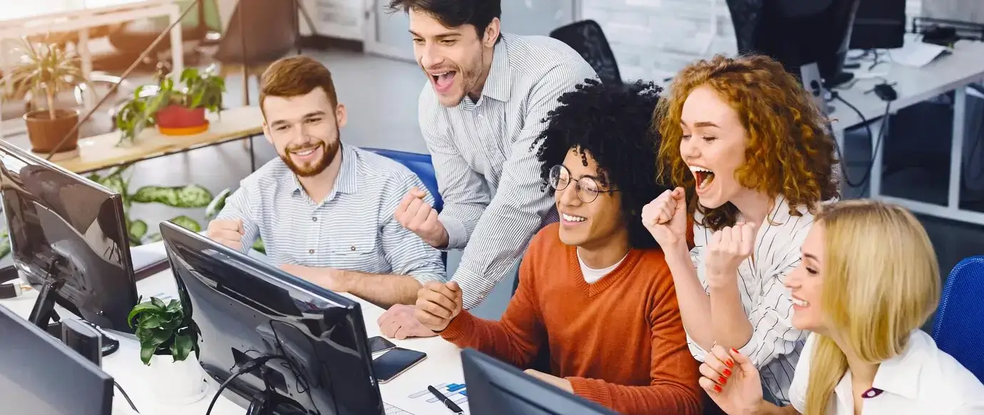 Team reviewing a game launch roadmap together